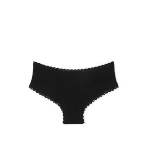 Трусики Cotton Lace-Waist Cheeky Panty Black