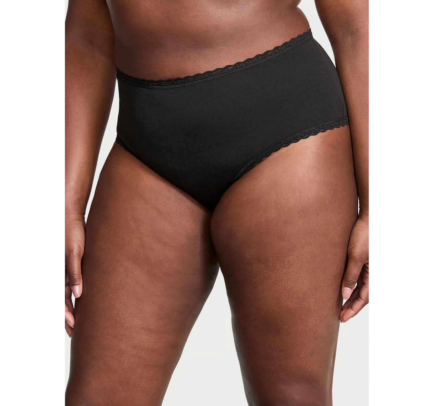Трусики Cotton Lace-Waist Cheeky Panty Black