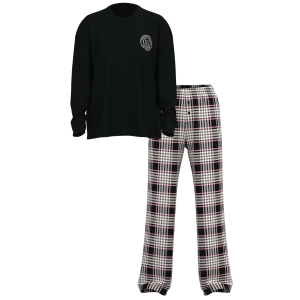 Піжама Flannel Long-Sleeve Tee-Jama Set Black & Pink Plaid