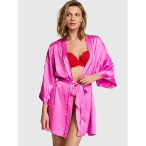 Сатиновый халат Glazed Satin Dew Drop Heart Short Robe New Peony