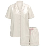 Пижама Glazed Satin Short Pajama Set Coconut White