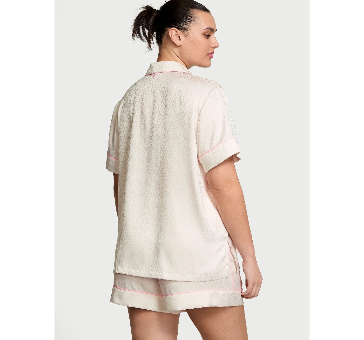 Піжама Glazed Satin Short Pajama Set Coconut White