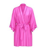 Сатиновый халат Glazed Satin Dew Drop Heart Short Robe New Peony