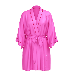 Сатиновый халат Glazed Satin Dew Drop Heart Short Robe New Peony