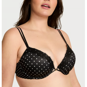 Комплект белья Smooth Lace-Trim Push-Up Bra Set Black Dots