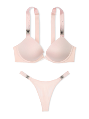 Комплект белья Shine Strap Push-up Bra Set Angel Pink