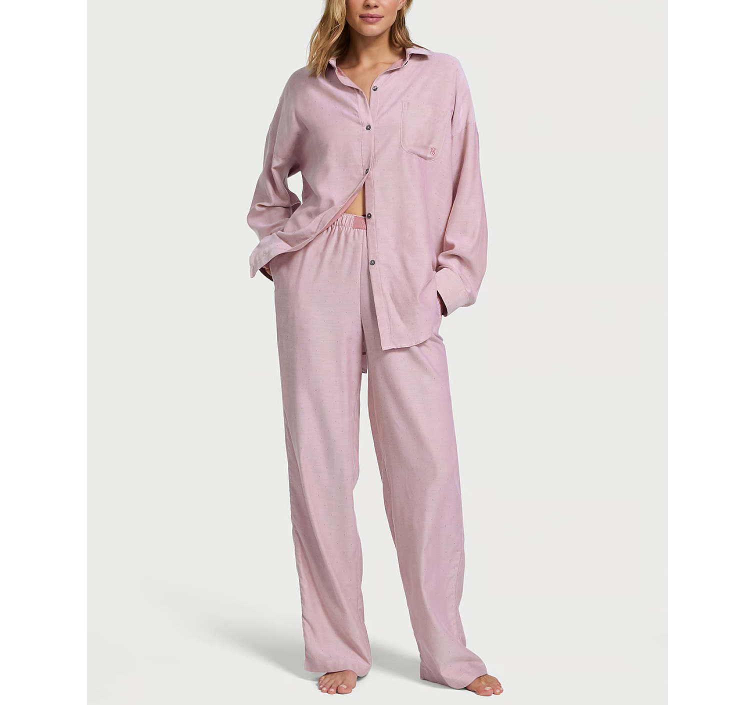 Пижама Modal-Cotton Long Pajama Set Nostalgia Rose Herringbone