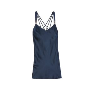 Пеньюар Scattered Shine Satin Strappy-Back Slip Dark Twilight Blue