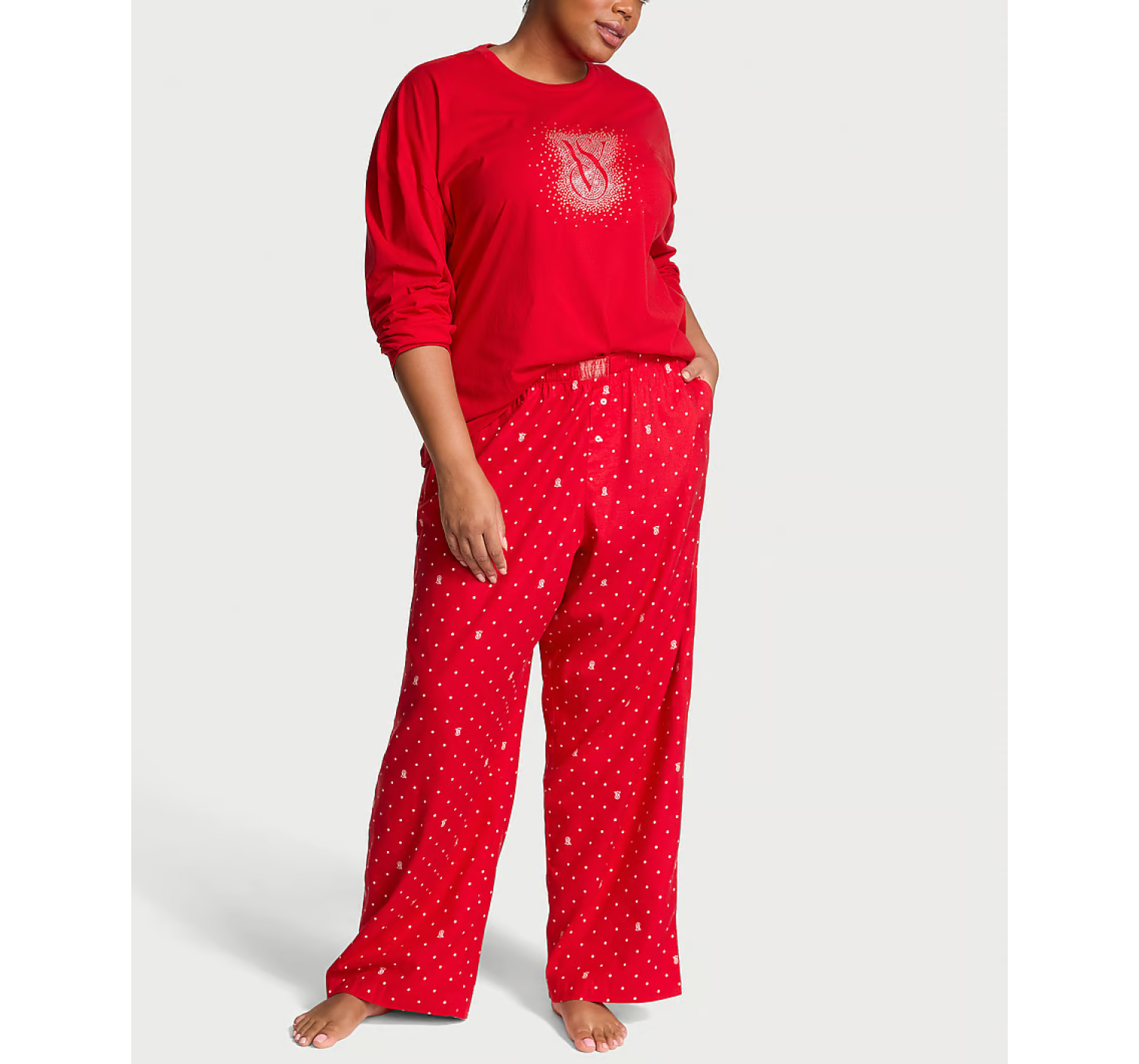 Піжама Flannel Long-Sleeve Tee-Jama Set Lipstick