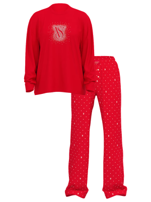 Піжама Flannel Long-Sleeve Tee-Jama Set Lipstick