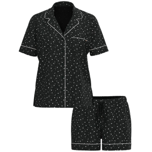 Піжама Modal Soft Short Pajama Set Black Hearts