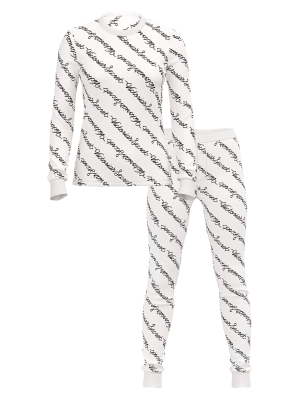Піжама Thermal Long Pajama Set White Logo