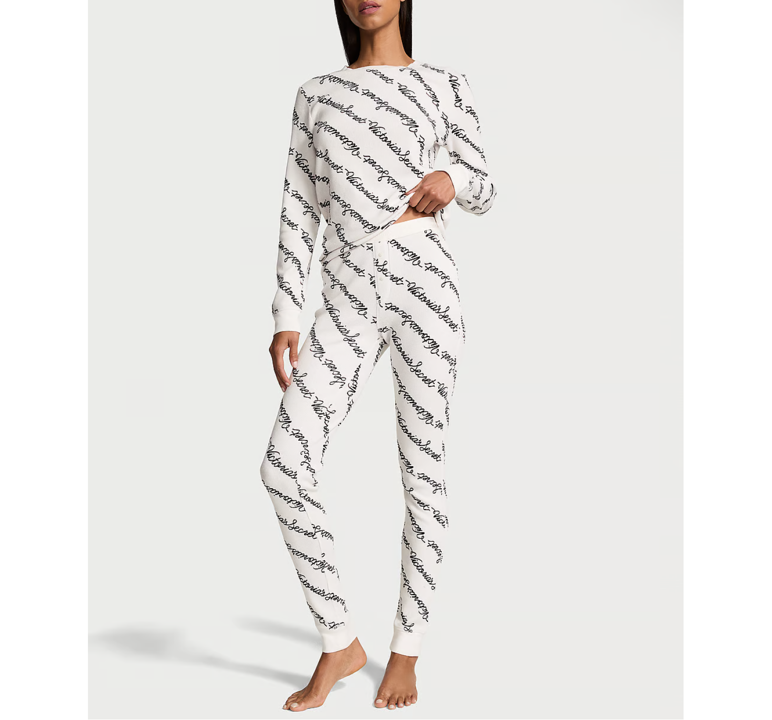 Піжама Thermal Long Pajama Set White Logo