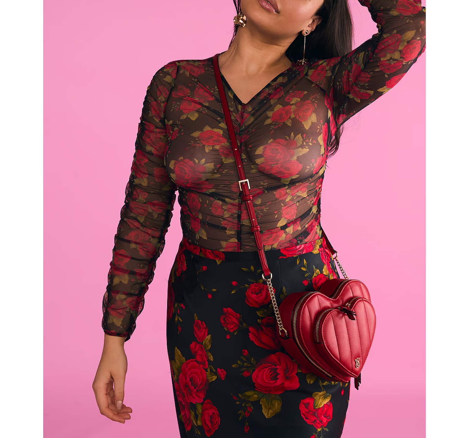 Сумка Heart Crossbody Bag Red Lacquer