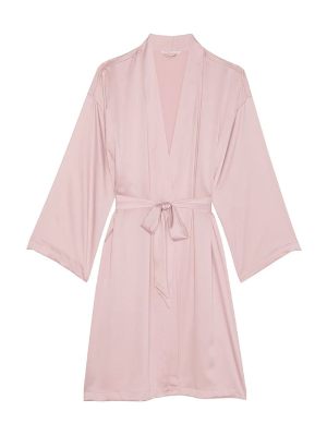 Сатиновий халат Satin Midi Robe Chalk Rose Pink