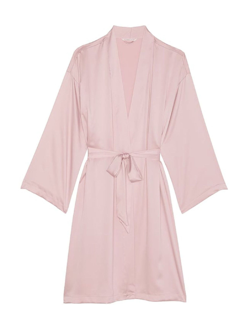 Сатиновый халат Satin Midi Robe Chalk Rose Pink