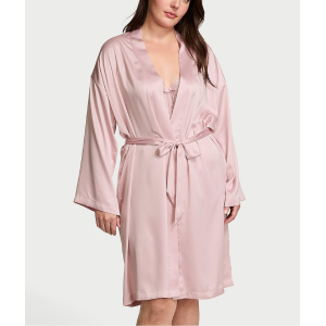 Сатиновий халат Satin Midi Robe Chalk Rose Pink