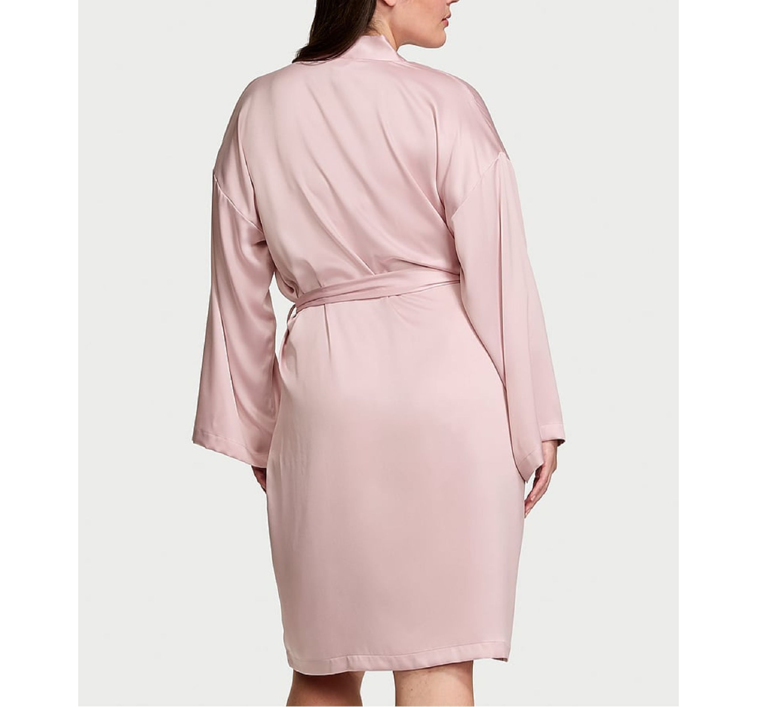 Сатиновий халат Satin Midi Robe Chalk Rose Pink