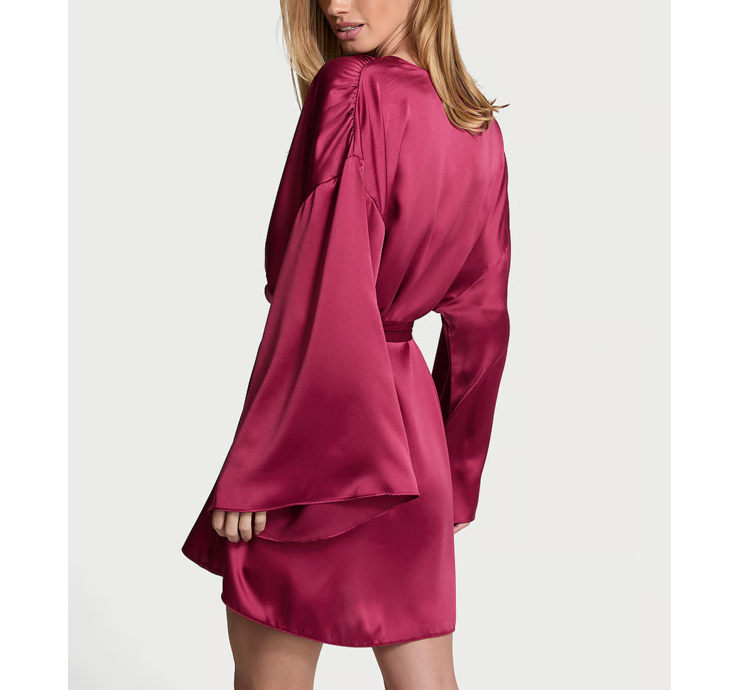Сатиновий халат Short Satin Robe Campari Red
