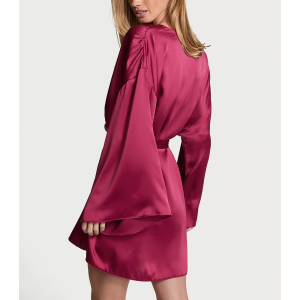 Сатиновий халат Short Satin Robe Campari Red