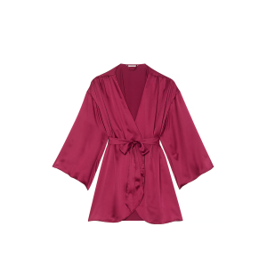 Сатиновий халат Short Satin Robe Campari Red