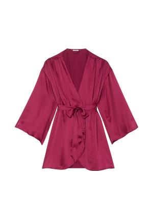 Сатиновый халат Short Satin Robe Campari Red