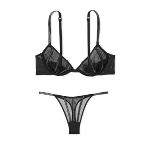 Комплект білизни Very Sexy Sheer Shine Unlined Low-Cut Demi Bra set Mesh Black