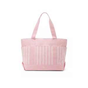 Сумка Cotton Tote Bag Pink & White Stripe