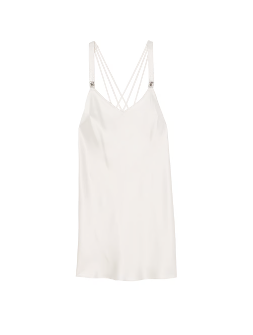 Пеньюар Scattered Shine Strap Satin Strappy-Back Slip White