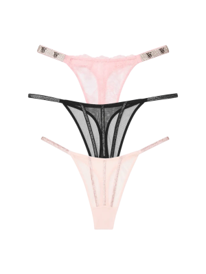 Набір стрінгів Вікторія Сікрет Shine Strap Thong Panty Box Set Mix