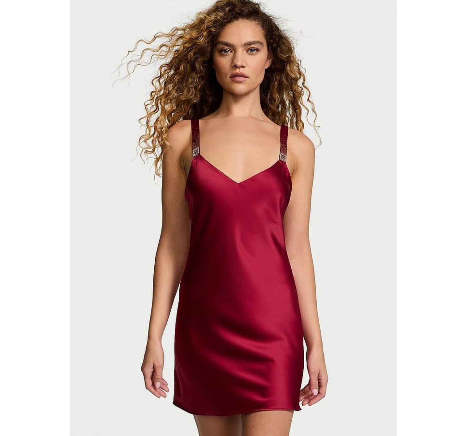 Пеньюар Scattered Shine Satin Strappy-Back Slip Red Lacquer