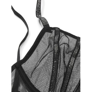 Комплект білизни Very Sexy Sheer Shine Unlined Low-Cut Demi Bra set Mesh Black