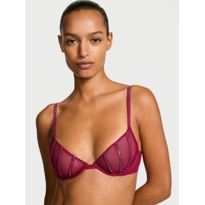 Комплект білизни Very Sexy Sheer Shine Unlined Low-Cut Demi Bra set Campari Red