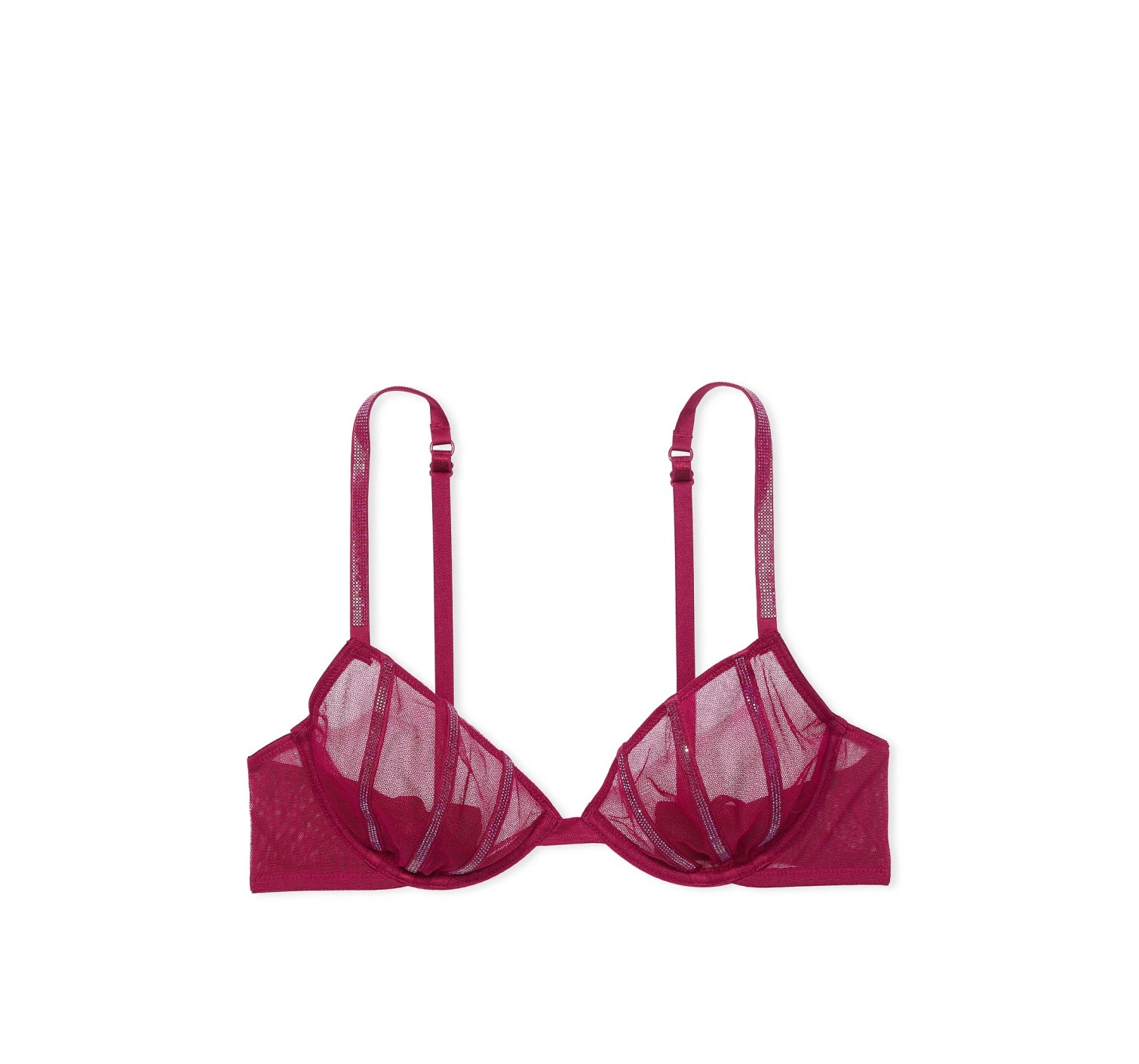 Комплект білизни Very Sexy Sheer Shine Unlined Low-Cut Demi Bra set Campari Red