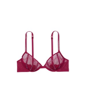 Комплект білизни Very Sexy Sheer Shine Unlined Low-Cut Demi Bra set Campari Red