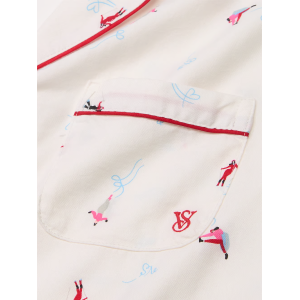 Піжама Flannel Long Pajama Set Coconut White Skiers
