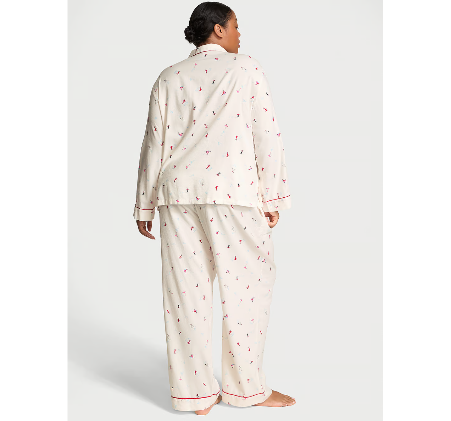 Піжама Flannel Long Pajama Set Coconut White Skiers