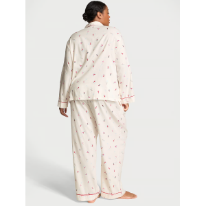 Піжама Flannel Long Pajama Set Coconut White Skiers