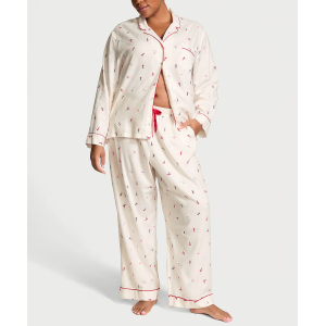 Піжама Flannel Long Pajama Set Coconut White Skiers