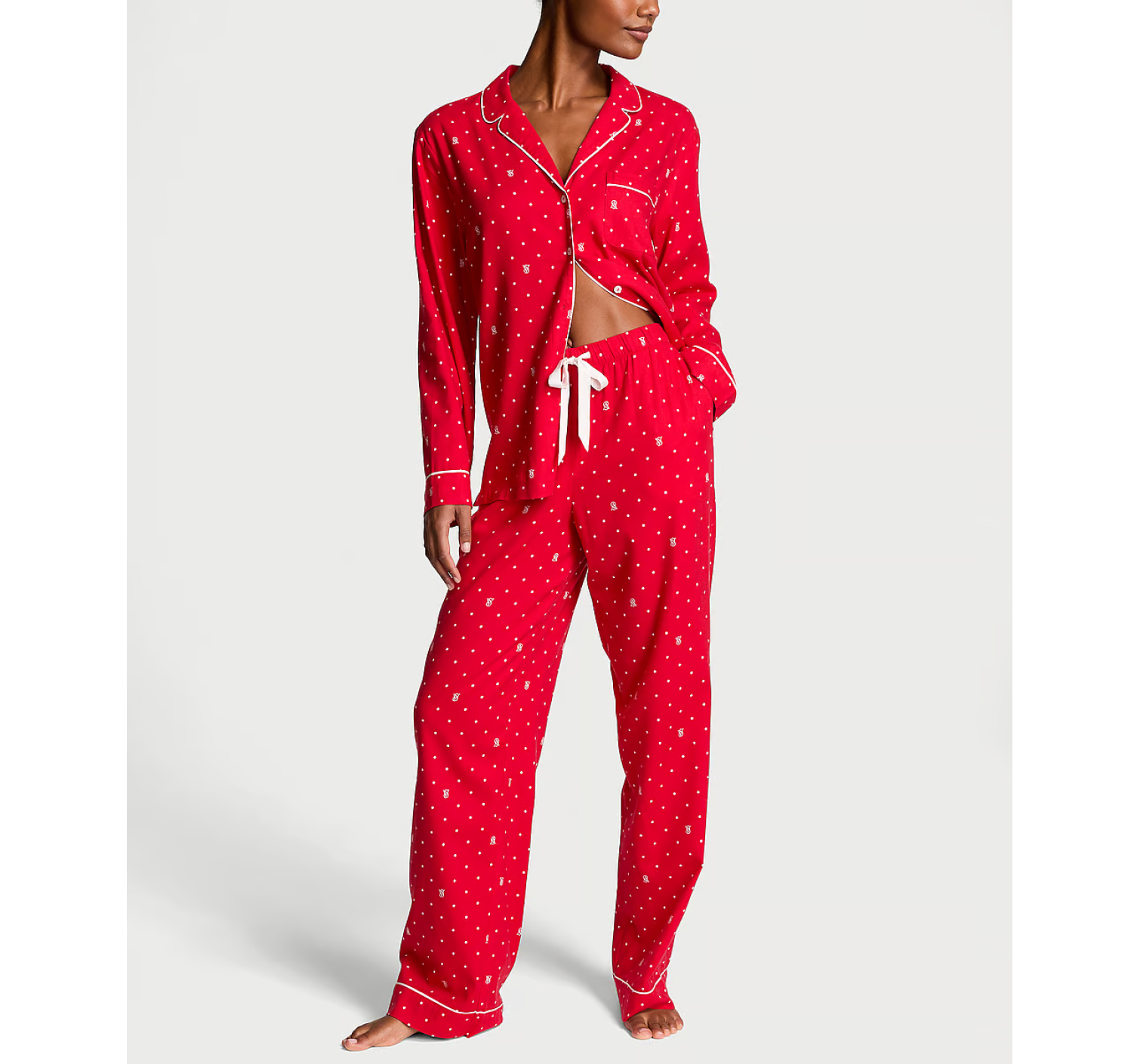 Піжама Flannel Long Pajama Set Lipstick Logo Dos