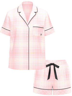 Піжама Flannel Short Pajama Set White Plaid