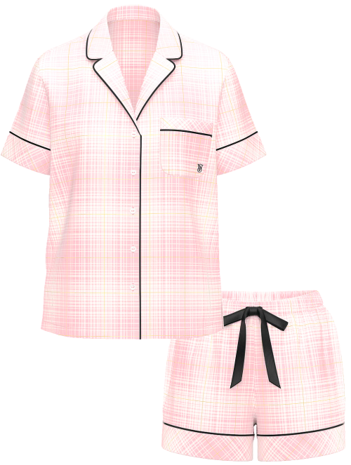 Піжама Flannel Short Pajama Set White Plaid