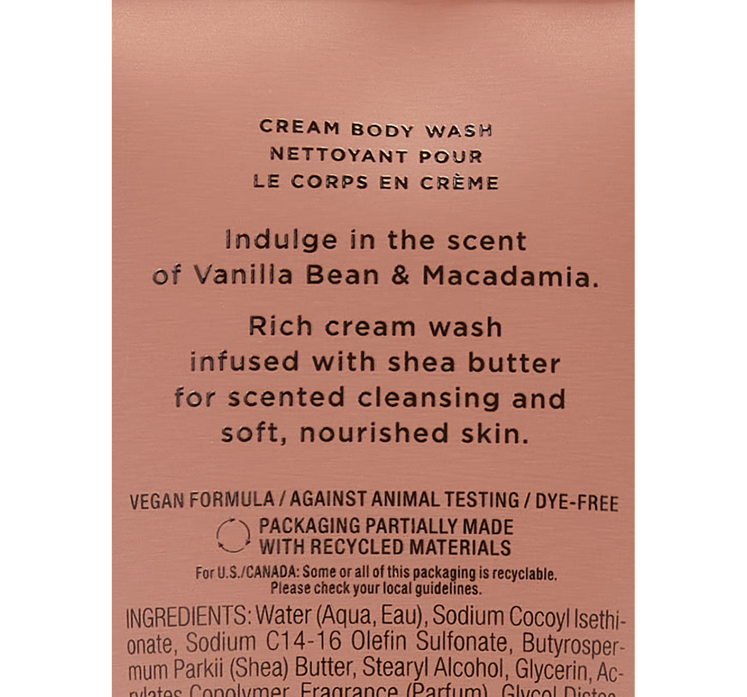 Гель для душа INDULGE Vanilla Bean & Macadamia Cream Body wash