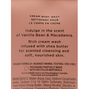Гель для душа INDULGE Vanilla Bean & Macadamia Cream Body wash
