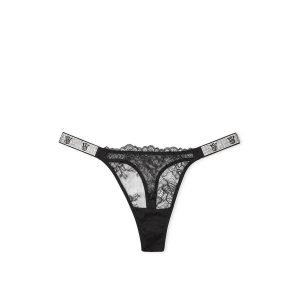 Трусики Shine Strap Rose Lace Thong Panty Black