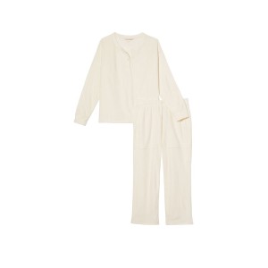 Пижама Cozy Fleece Henley Long Pajama Set