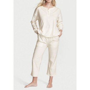 Пижама Cozy Fleece Henley Long Pajama Set