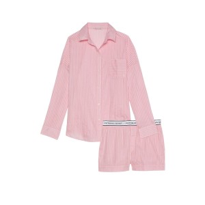 Пижама Cotton Logo Stripes PJ Set Long sleeve Pink stripes