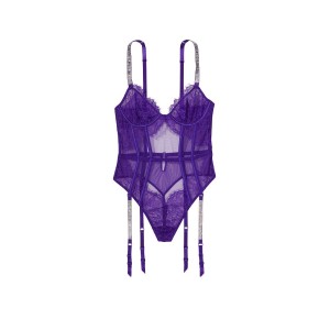 Боди Demi Teddy with Shine Straps & Garters Brilliant Purple