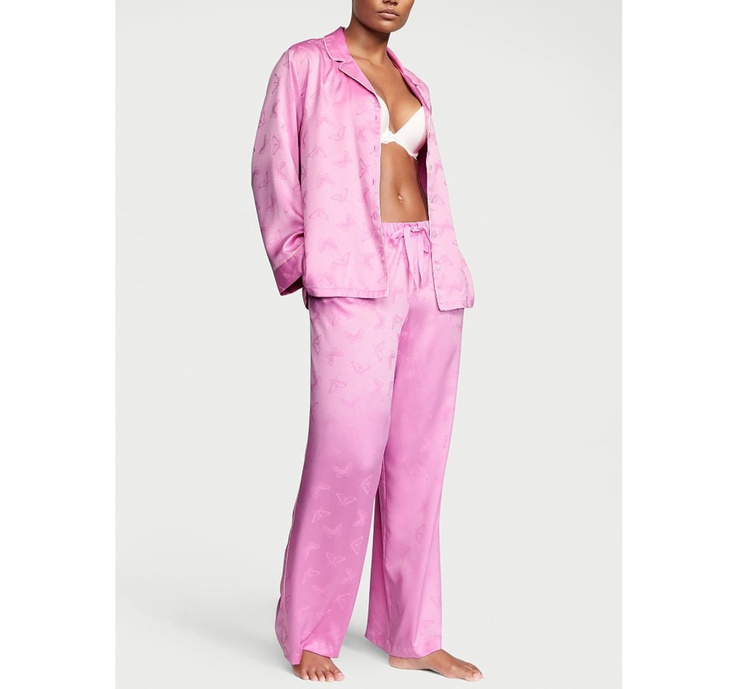Пижама Satin Long Pajama Set Victoria’s Secret Citron Floral
